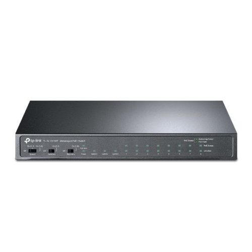 TP-Link TL-SL1311MP PoE Switch, beltéri, asztali, 802.3af/at, nem menedzselhető, PoE port 8, 10/100 LAN port 8, Gigabit