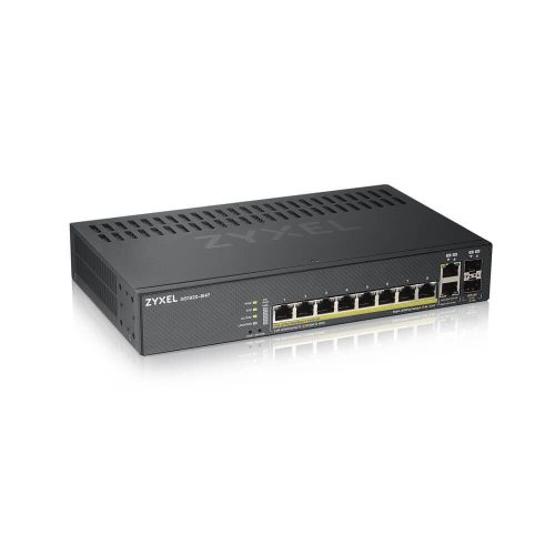 Zyxel GS1920-8HPV2 PoE switch, beltéri, asztali, 802.3af/at, Smart menedzsment, PoE port 8, Gigabit LAN port 8, Uplink port 2, SFP port 2