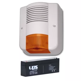   AVS CITY LED PLUS, kültér, vezetékes, 1,2 / 2,2 Ah (sziréna + 2.3Ah akku szett)