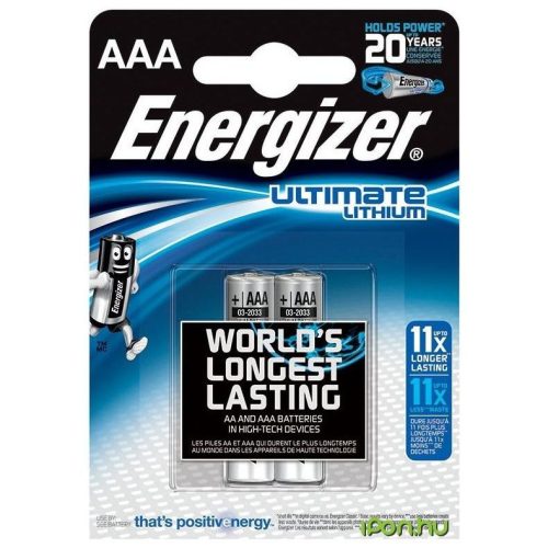 Energizer 1,5 V AAA Ultimate lítium ceruzaelem 2 db