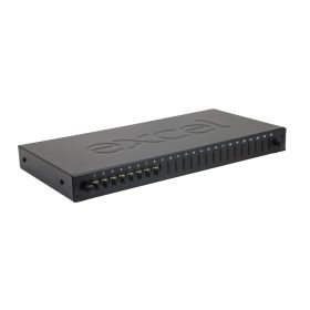   Excel Optikai patch panel 1U MM LC duplex 24 port, 8 LC duplex toldóval töltve, patch panel, beltéri, 19” rackbe szerelhető, LC-LC