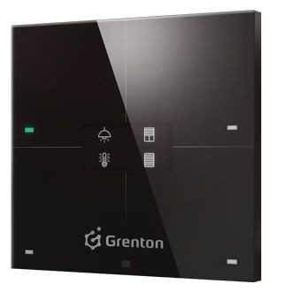 Grenton SMART PANEL, OLED kijelző, 4 db érintőgomb, TF-busz kommunikáció, fekete