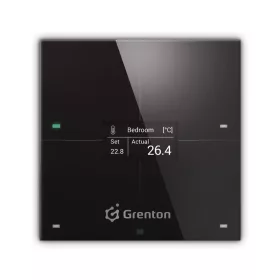   Grenton SMART PANEL, OLED kijelző, 4 db érintőgomb, Wi-Fi kommunikáció, fekete