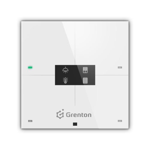 Grenton SMART PANEL, OLED kijelző, 4 db érintőgomb, Wi-Fi kommunikáció, fehér