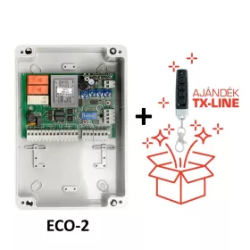   Beninca ECO-2+ vezérlőegység ajándék TX-LINE adóval, kétmotoros, IP56