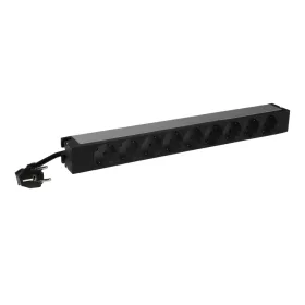   Legrand Elosztósor 9 x Schuko 3 m kábel 646812, rackszekrény kiegészítő, beltéri, külső méret 482,6 x 52,5 x 44,3 mm