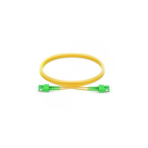 SC/APC-SC/APC duplex optikai patch kábel, monomódusú OS2 9/125 µm, sárga, L=1 méter, patch kábel, beltéri, SCA-SCA, OS2, 1m