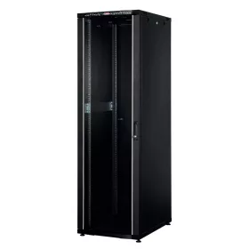   Lande CK 800 x 800 42U álló rackszekrény, beépített digitális hőmérő, elöl üveg ajtó, oldalanként egypontos reteszelésű mechanikus zár, állítható talpak, 600 kg teherbírás, fekete, 800 x 800 x 1980 mm