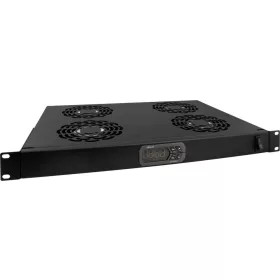   Pulsar RAWP-1R 4 ventilátoros modul, beépített digitális termosztáttal rackszekrényhez, 1U magas, 482 x 44 x 314 mm, rackszekrény kiegészítő, beltéri, külső méret 482 x 314 x 44 mm