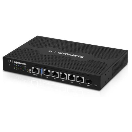 Ubiquiti EdgeRouter ER-6P, beltéri, asztali, Gigabit LAN port 5 db, SFP port 1 db