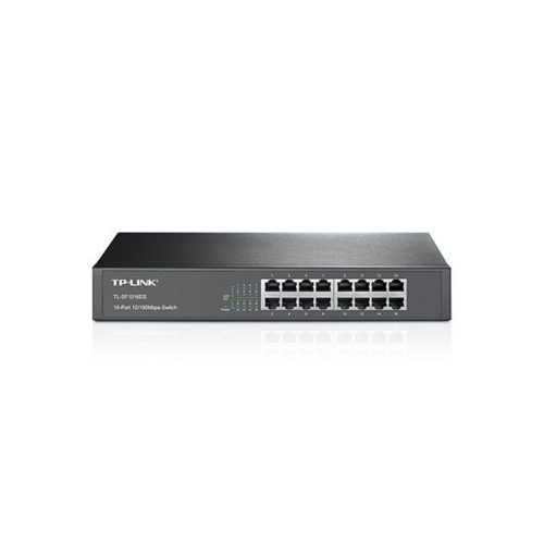 TP-Link switch TL-SF1016DS, beltéri, 13” rackbe szerelhető, nem menedzselhető, 10/100 LAN port 16