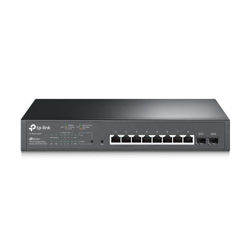TP-Link TL-SG2210MP Smart PoE switch, beltéri, asztali, 802.3af/at, Layer 2, Omada Controller szoftver, PoE port 8, Gigabit LAN port 8, Uplink port 2, SFP port 2