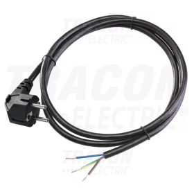   Tracon csatlakozódugó kábellel, 3×1,0mm2, H03VV-F, 2 m, IP20, fekete