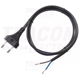   Tracon csatlakozódugó kábellel, 2×1,0mm2, H05VVH 2-F, 2 m, IP20, fekete