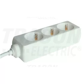   Tracon 3 fejes elosztó, 230 V AC, 16 A, 3  x SHUKO, 3 x 1,0 mm2, H05VV-F, 3 m