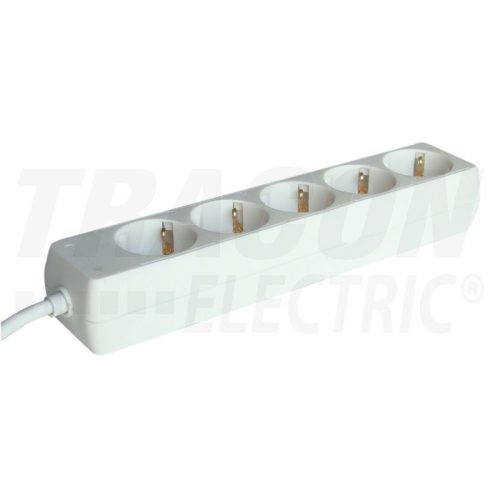 Tracon 5 fejes elosztó, 230 V AC, 16 A, 5 x SHUKO, 3 x 1,0 mm2, H05VV-F, 1,5 m