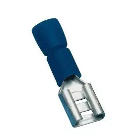   Szigetelt rátolható csatlakozó hüvely 2,5mm2 6,3 x 0,8mm, kék