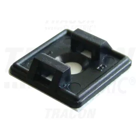   Tracon 2 oldalt fűzhető kötegelő talp, 18,7×18,7mm, műanyag, fekete, 100 db / csomag