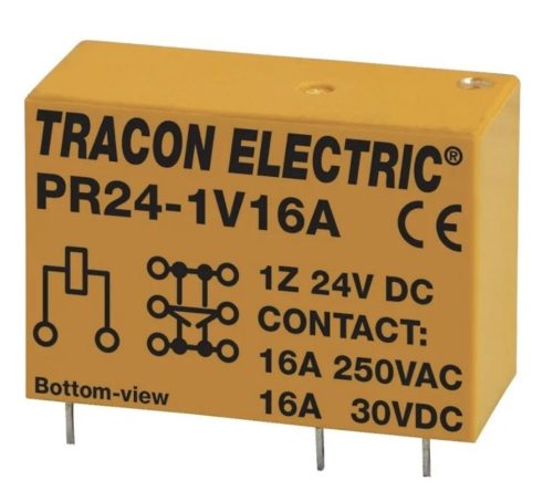 tracpr24-1V16A Print relé 24 V DC, 16 A, 1 váltóérintkezős - Relé - relémodul