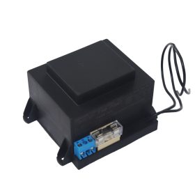   24 V / 75 VA-es műgyantával kiöntött transzformátor, biztosítékkal
105 x 82 x 60 mm