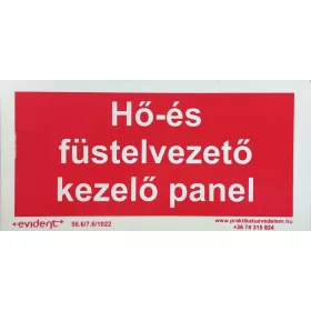   hofust_kez_tabla Hő- és füstelvezető kezelő panel - utánvilágító tábla, 2 mm vastag, 200x100mm