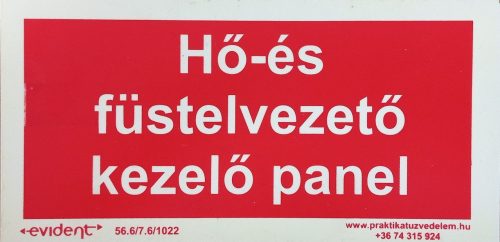 hofust_kez_tabla Hő- és füstelvezető kezelő panel - utánvilágító tábla, 2 mm vastag, 200x100mm