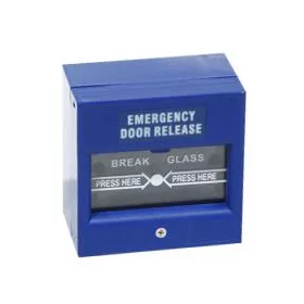   ABK-900E kontaktusos kézi jelzésadó, beltéri, vésznyitó, műanyag, kék, 8 A /30 V DC, 3 A /50 V DC, 86 x 86 x 57 mm, betö