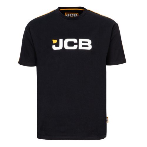 JCB fekete kereknyakú póló M