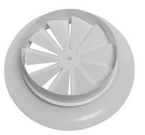 Glossy (SIG) RWR-2 200 (RAL9016) Perdületes mennyezeti anemosztát fix lamellákkal