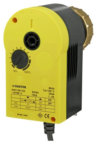 Sauter Szelepmozgató, 500 N, 0...8 mm, 24 V~, 120 s, Csatlakozókábel