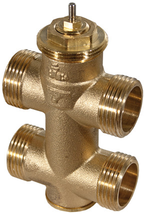 Sauter 3-járatú egység szelep, PN 16, DN 10, G1⁄2 B, 1.6 m3/h, Bypass T idom
