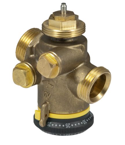 Sauter 2-járatú szabályozó szelep dinamikus hidraulikai beszabályozáshoz, PN 16, Valveco, DN 15, 90...450 l/h, 20...400 kPa, 2.8, G¾" B