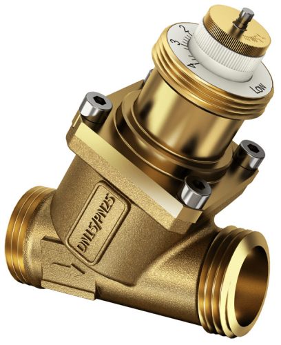 Sauter 2-utas szabályozó szelep dinamikus hidraulikai beszabályozáshoz, PN 25, DN 20, G1" B, 2.5 mm, 100...575 l/h