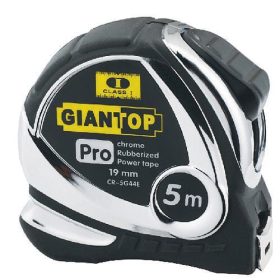   GIANTOP mérőszalag 2 m / 16 mm, krómozott, gumibevonatos test, nejlon bevonatos szalag