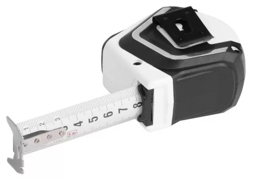 Strend Pro prémium  mérőszalag 5 m / 27 mm, nejlon bevonatos szalag, mágneses fej, autoStop