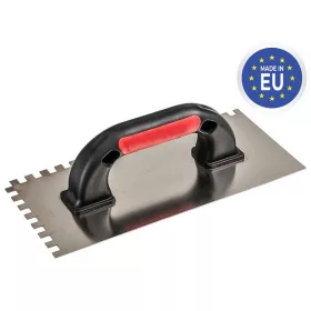   Strend Pro prémium fogazott rozsdamentes glettvas, U-műanyag nyéllel, 0,7 mm, 270X130 mm, E4 mm