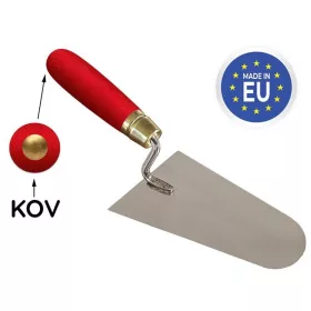   Strend Pro prémium rozsdamentes kőműves kanál, olasz, fa fogantyúval fémvéggel, 160 mm