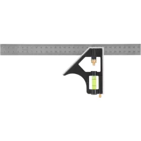   Strend Pro szögmérő, rozsdamentes acél vonalzóval és vízmértékkel, 300 mm