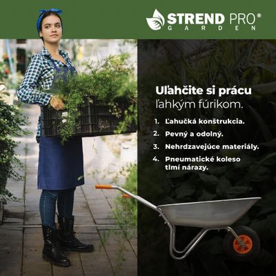 Strend Pro EcoLoad 65 literes talicska horganyzott kerettel és testtel