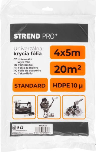 Strend Pro általános takarófólia 4x5 m, 10 mikron vastag