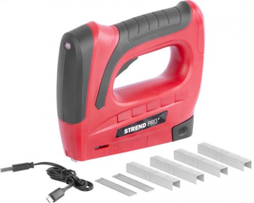 Strend Pro akkumulátoros tűzőgép 3,6 V, Li-ion, kapcsok 6-10 mm, szegek 10 mm