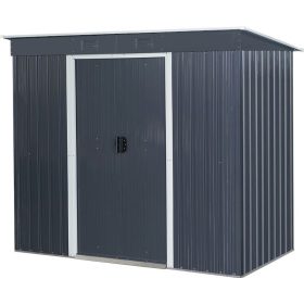   Strend Pro kerti fém tároló alappal, antracit, 217x110 x174 cm