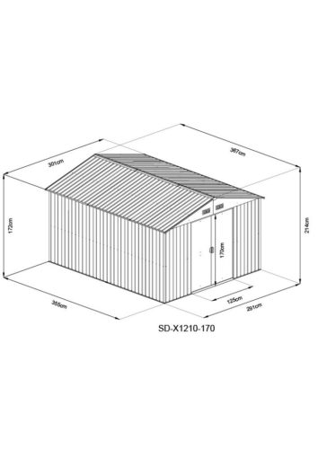 Strend Pro kerti fém tároló, antracit, 301x367x214 cm
