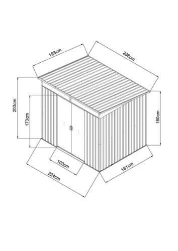 Strend Pro kerti fém tároló, antracit, 238x199x202 cm