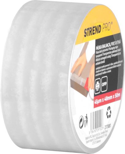 Strend Pro átlátszó ragasztószalag 48mm, L-50 m, 45 µm, PVC