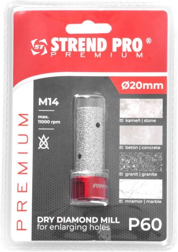 Strend Pro prémium gyémántcsiszoló 20mm, G60, sarokcsiszolóra M14 menettel