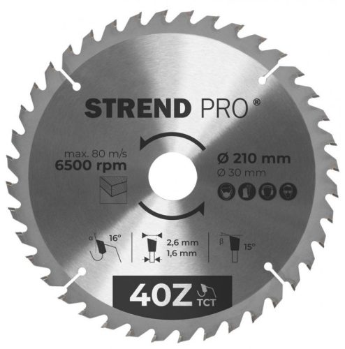 Strend Pro vídiás körfűrészlap 165 x 2,2 x 20 mm, 24T