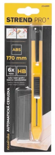 Strend Pro ácsceruza cserélhető heggyel HB, 16 X 170 mm, 6 db tartalék betéttel