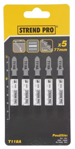 Strend Pro dekopír fűrészlap készlet fára, 77 mm, 21z, 5 db-os