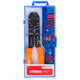   Strend Pro blankoló és saruzó fogó készlet 100 db kábelvéggel